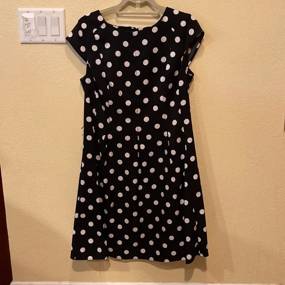 Shelby & Palmer Dresses | Polka Dots Fitted Flare Sheath Dress | Color: Black/White | Size: 14 | Pm-45217250'S Closet